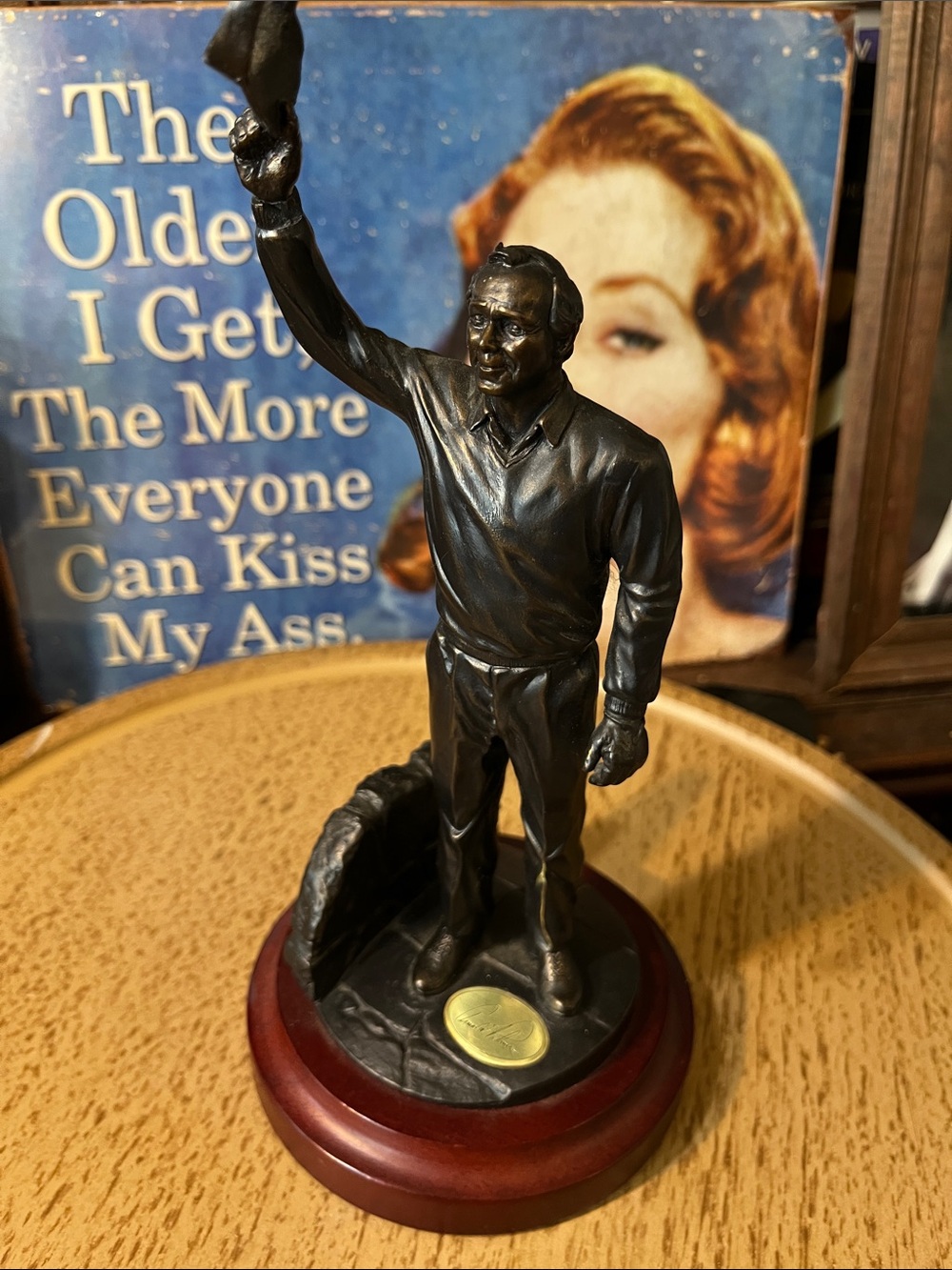 Bronze-Look Golfer Figurine Sculpture in Black - The Farewell by Arnold Palmer
